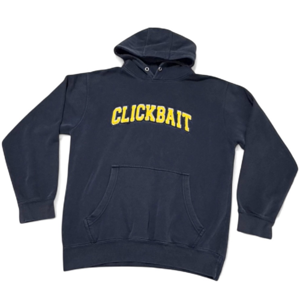 David Dobrik Clickbait Hoodie-MED-Navy Chenille Logo-Streetwear-You Tuber Merch